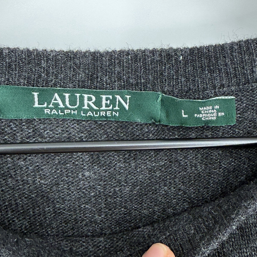 Ralph Lauren Cape Poncho Wool Cashmere Blend Sweater Embroidery Size Large - Picture 4 of 5